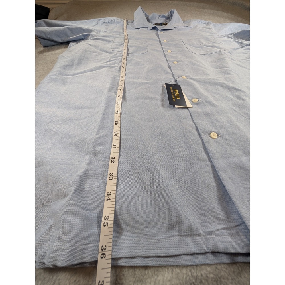 NWT Polo Ralph Lauren Big & Tall 2XLT Oxford Camp Shirt Light Blue Short Sleeve - Picture 11 of 12
